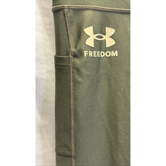 Under Armour Freedom Compression Leggings Women Olive Green HeatGear Size SM - Picture 3 of 6